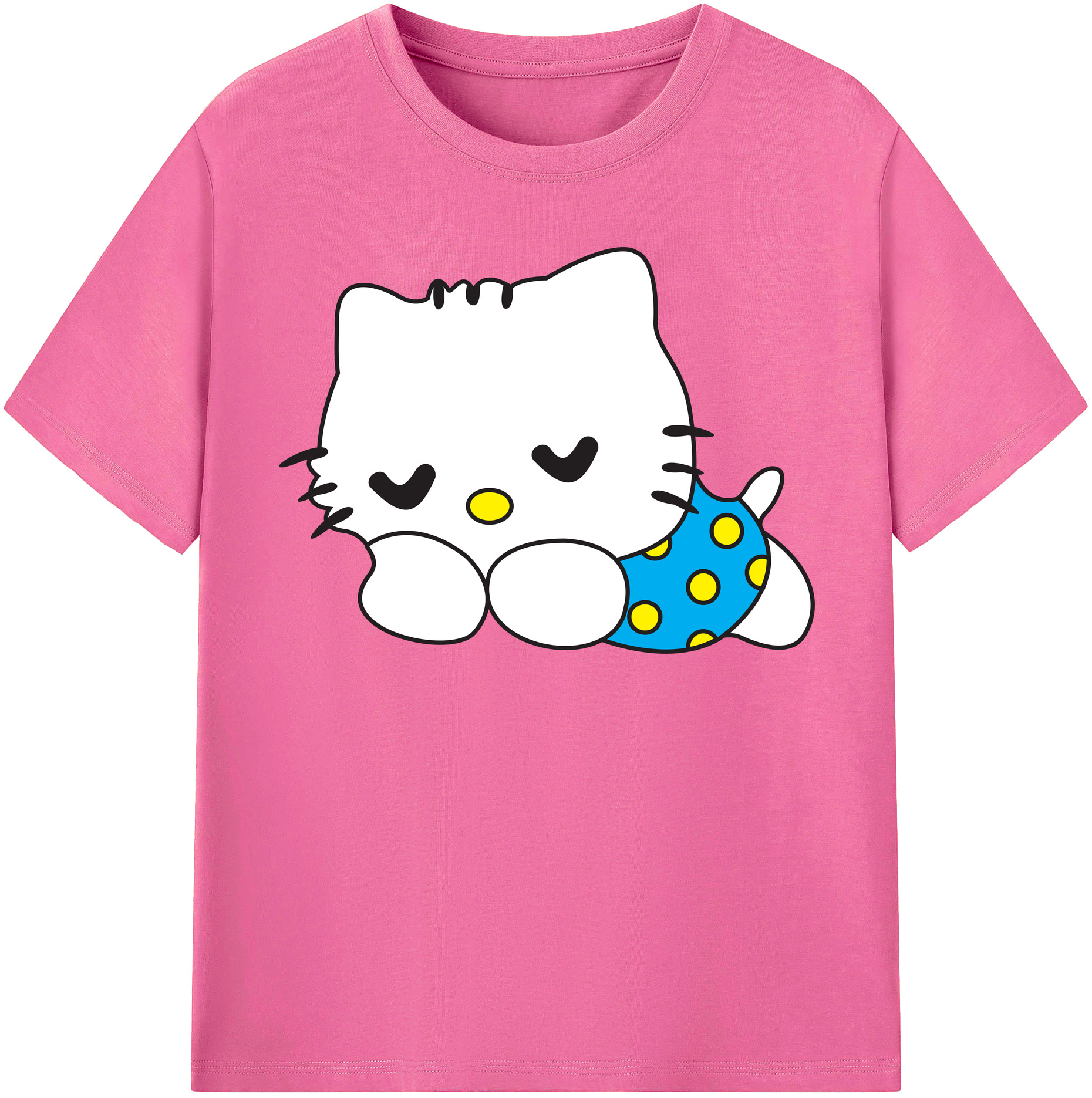（画像用） Hello Kitty ハローキティ レディースカジュアルプリントTシャツ（綿100％）
